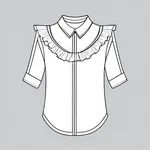 shirt with frilly white collar image